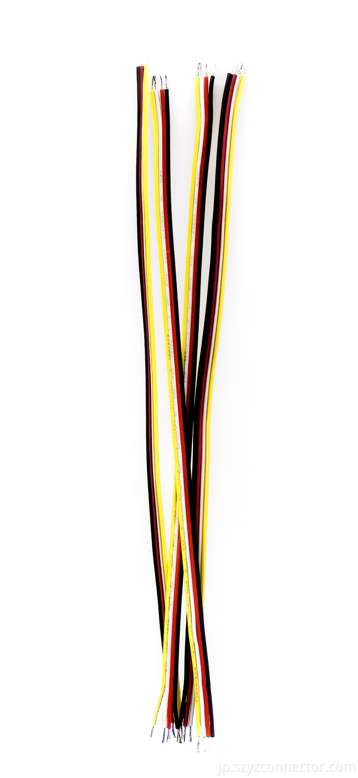 ケーブル:ねじれたワイヤ(黄色/白/赤/黒)、全長160mm、缶 Cable:Twisted Wire (Yellow/White/Red/Black), Total Length 160mm, Tinned